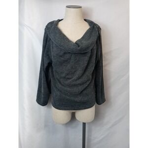 Vintage Dori Wool Blend Top Women's Size 3XL Drape Neck Shirt Gray Blouse